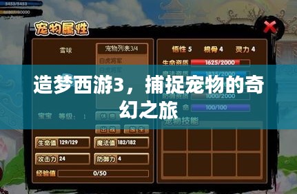 造梦西游3，捕捉宠物的奇幻之旅