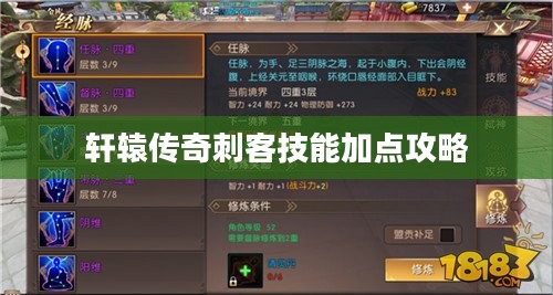 轩辕传奇刺客技能加点攻略