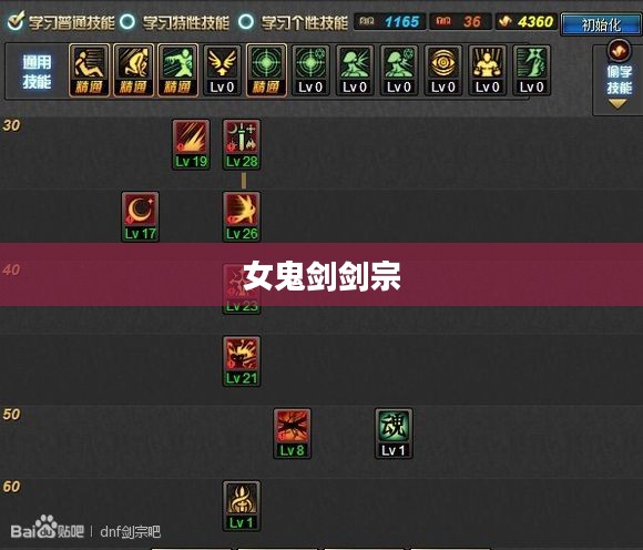 女鬼剑剑宗技能加点攻略