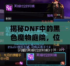 揭秘DNF中的黑色魔物庭院，位置与探索指南