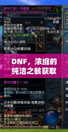 DNF,浓缩的纯洁之骸获取攻略 DNF,浓缩的纯洁之骸获取攻略