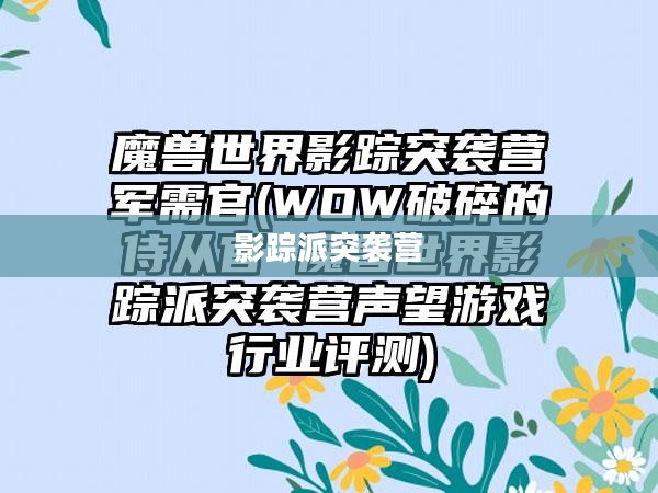 影踪派突袭营，声望的铸造与传播