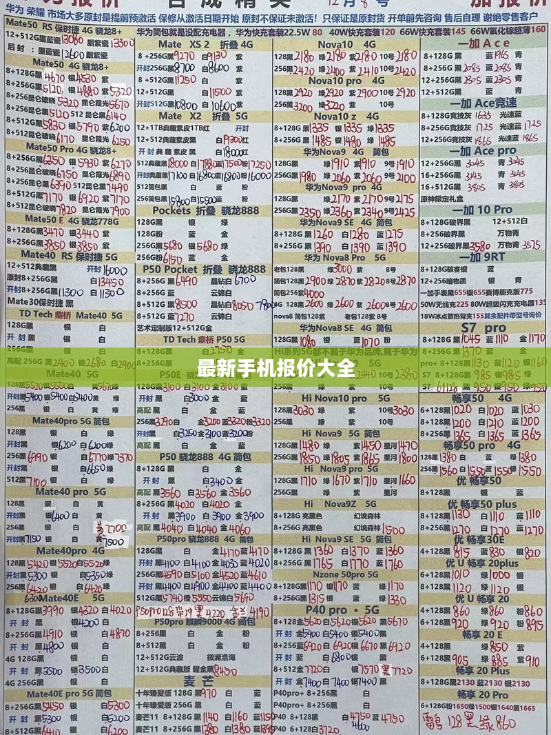最新手机报价大全