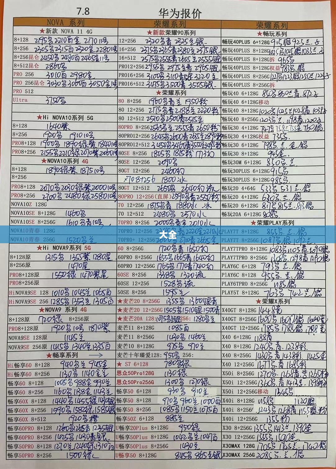 最新手机报价大全 最新手机报价大全