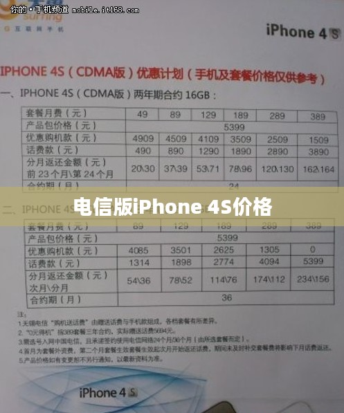 电信版iPhone 4S价格解析与探讨