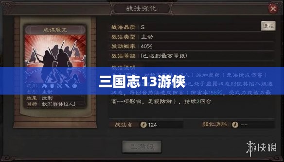 三国志13游侠，英雄之魂、策略之智的辉煌之旅