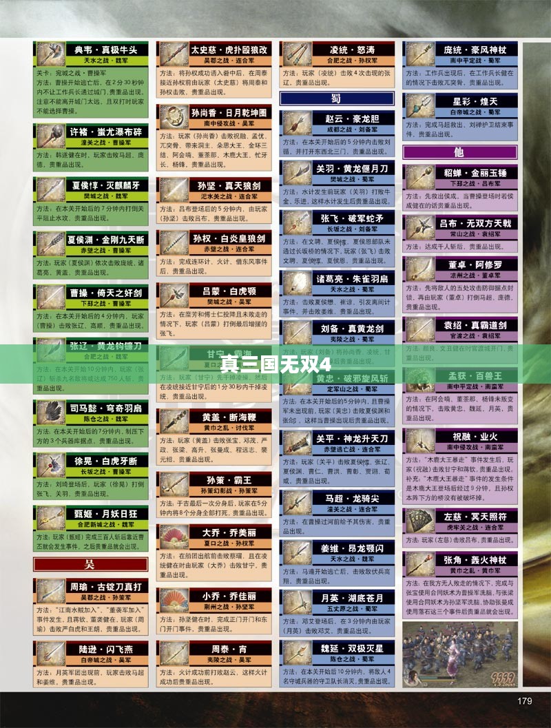 真三国无双4全攻略详解手册 真三国无双4全攻略详解手册