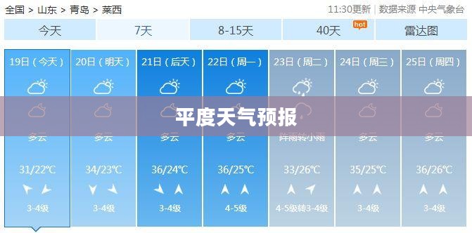 平度未来40天天气预报详细解析
