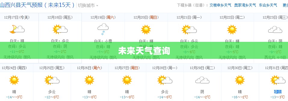 兴县天气预报15日查询，洞悉未来天气，智能规划生活出行