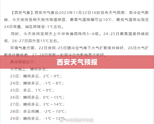 西安一周天气预报，气象变化与旅游出行的贴心指南