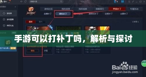 手游可以打补丁吗，解析与探讨