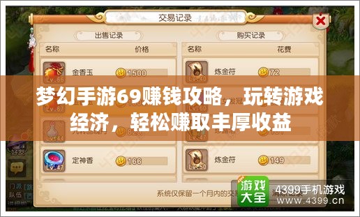 梦幻手游69赚钱攻略,玩转游戏经济,轻松赚取丰厚收益 梦幻手游69赚钱攻略,玩转游戏经济,轻松赚取丰厚收益