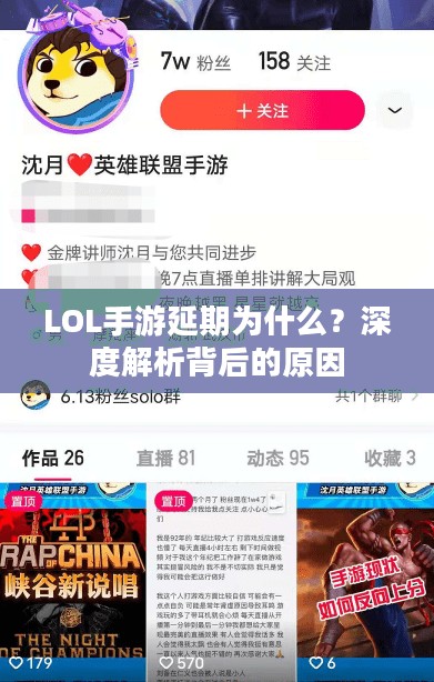 LOL手游延期为什么?深度解析背后的原因 LOL手游延期为什么?深度解析背后的原因
