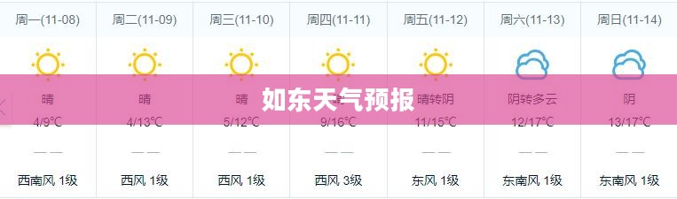 如东未来30天天气预报详解 如东未来30天天气预报详解