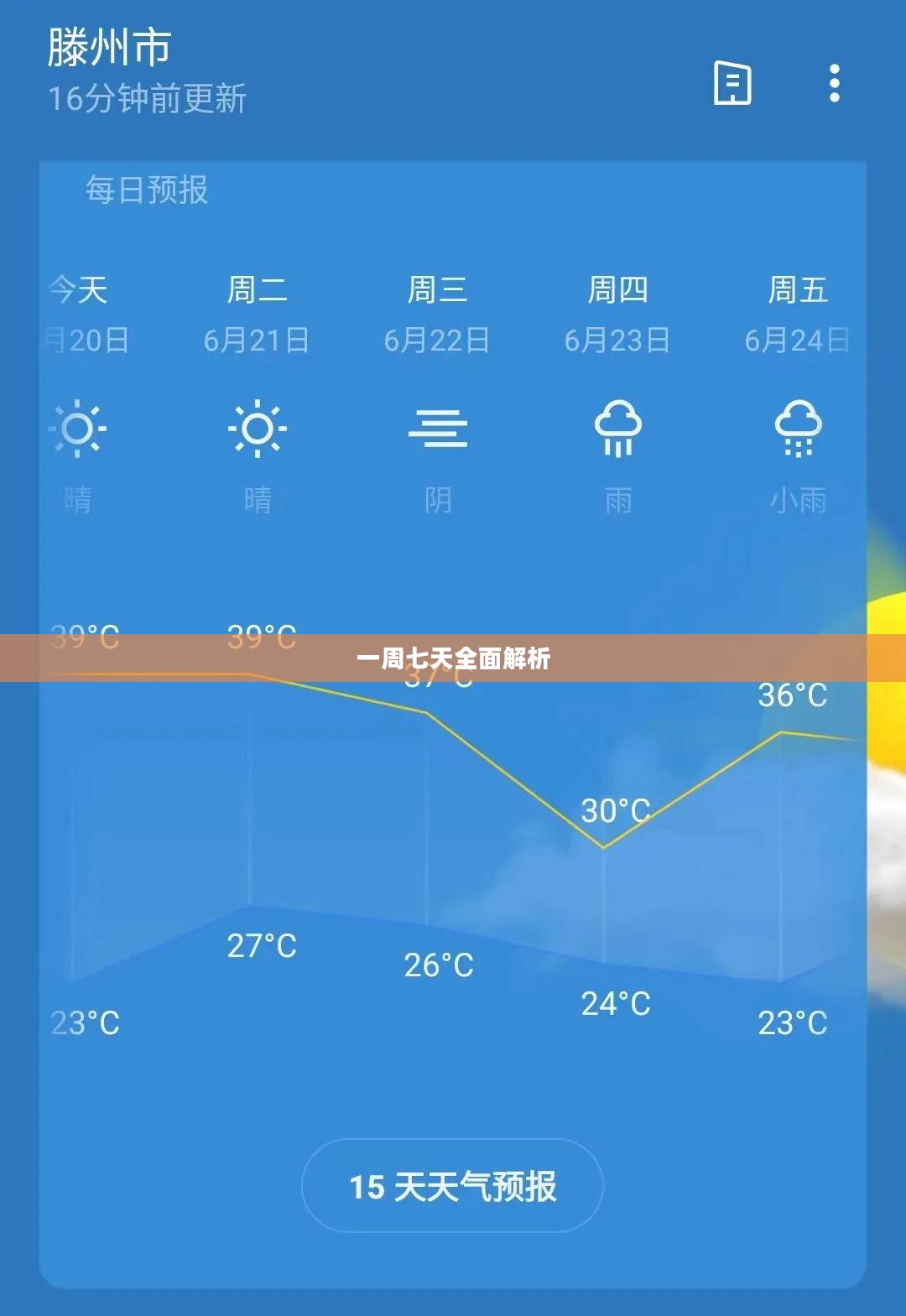 滕州一周七天天气预报全面解析 滕州一周七天天气预报全面解析