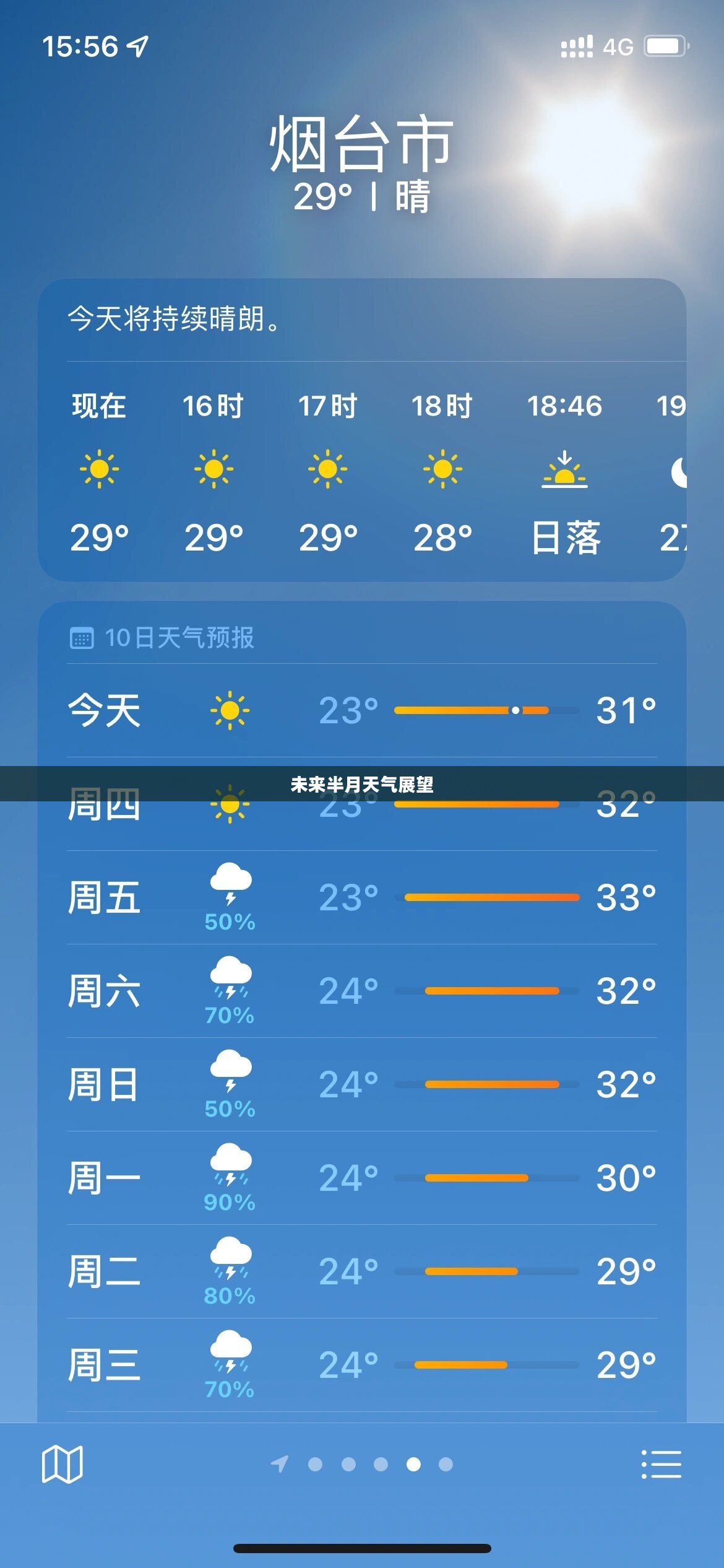 烟台下周天气预报及未来半月天气展望