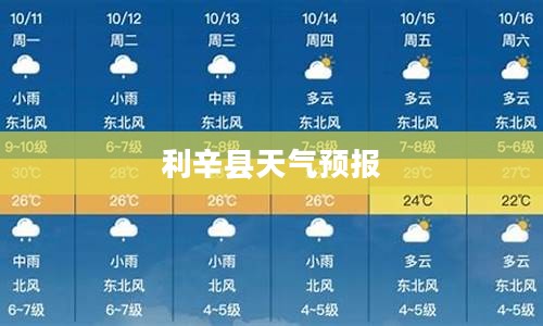 利辛县未来一个月天气预报概览