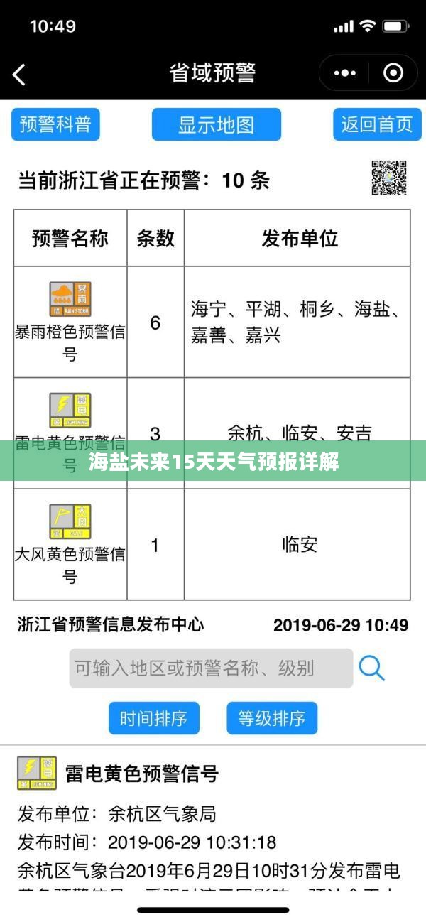 海盐未来15天天气预报详解