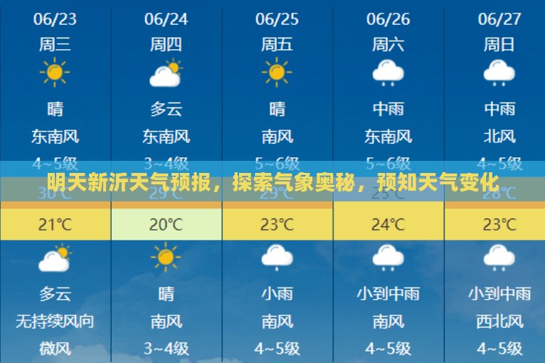 明天新沂天气预报，探索气象奥秘，预知天气变化