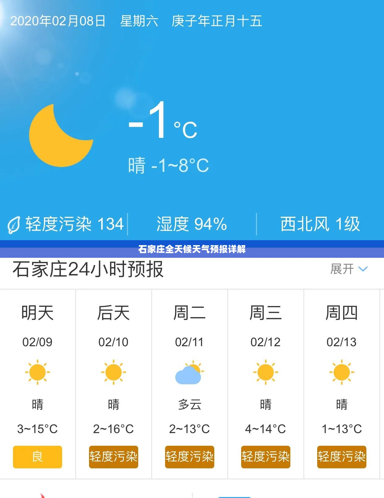 石家庄全天候天气预报详解 石家庄全天候天气预报详解