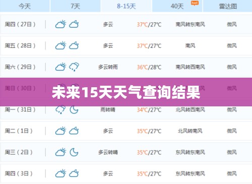 鄂州市未来15天天气预报分析与查询结果