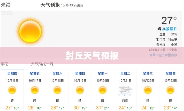 封丘未来十五天天气预报预测