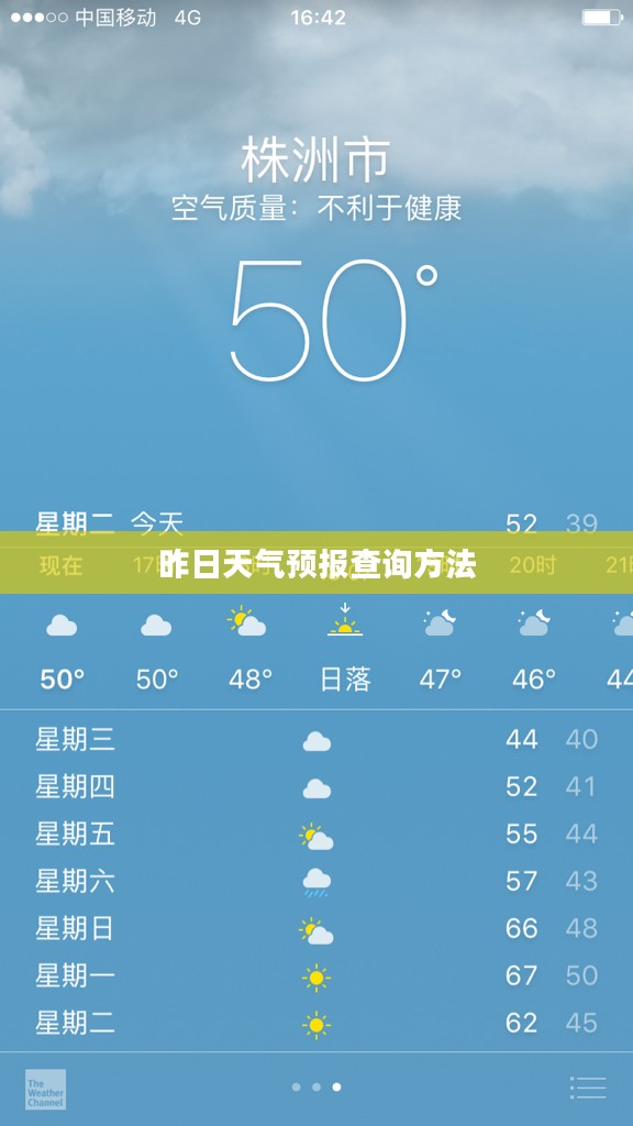 昨日天气预报查询方法