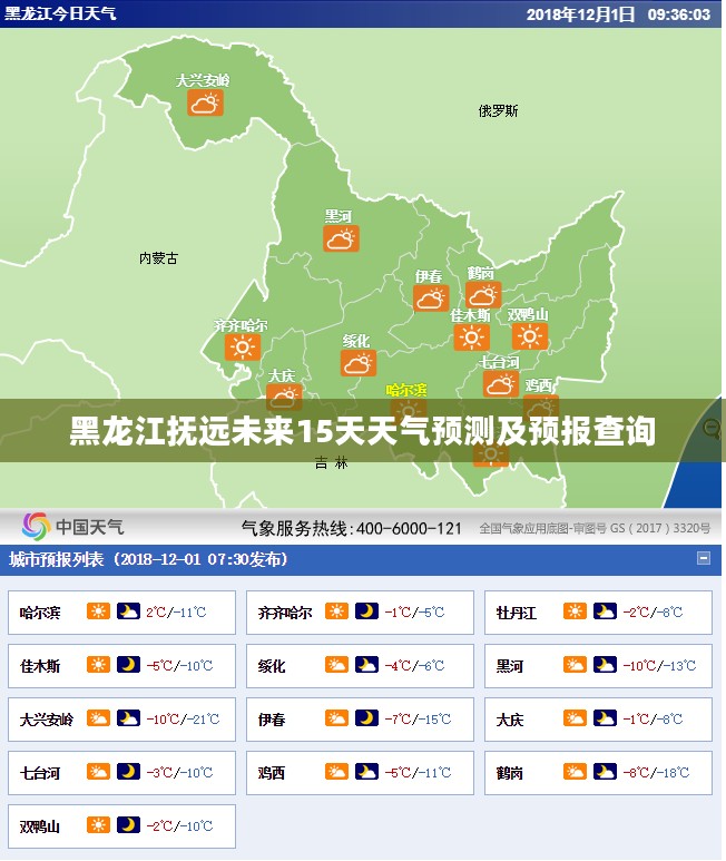 黑龙江抚远未来15天天气预测及预报查询
