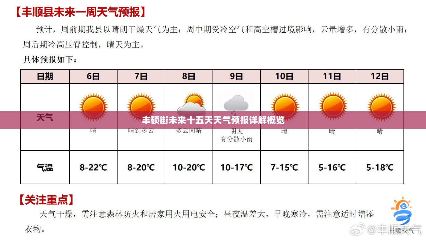 丰硕街未来十五天天气预报详解概览