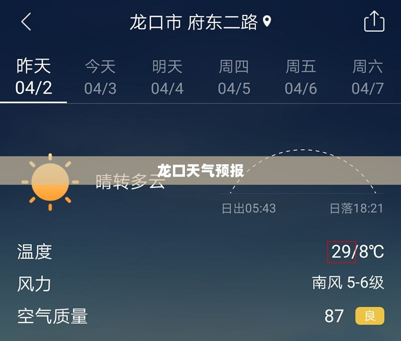 龙口天气预报更新通知
