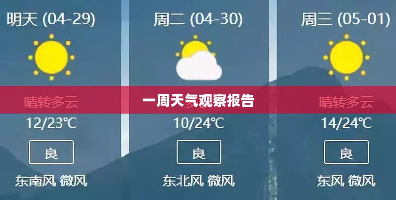 郑州一周天气观察报告 郑州一周天气观察报告