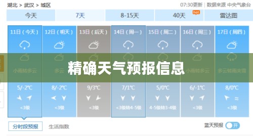 明天武汉天气预报，详细精确天气预报信息