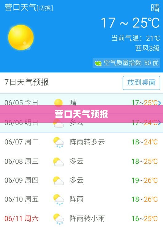 营口天气预报，未来48小时天气详解