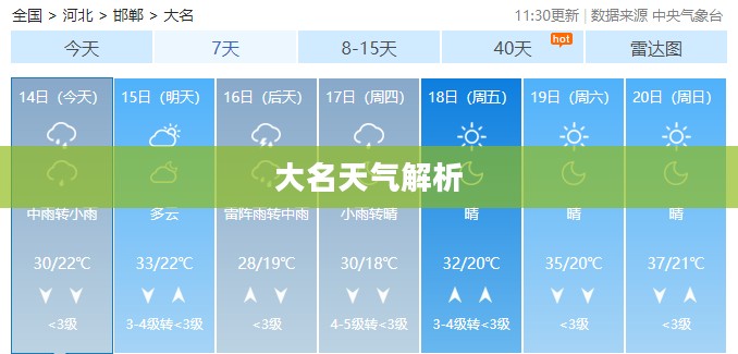 全天候天气预报详解，大名天气解析