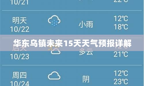 华东乌镇未来15天天气预报详解
