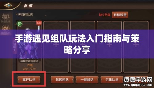 手游遇见组队玩法入门指南与策略分享