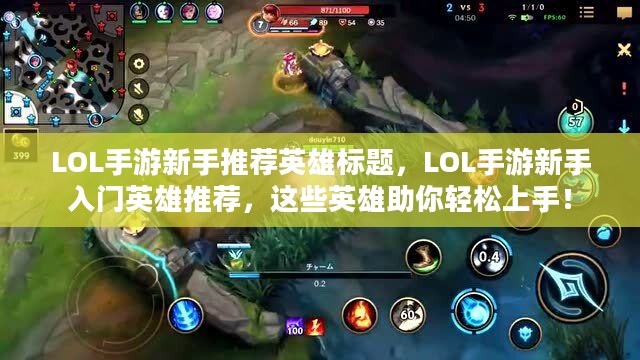 LOL手游新手推荐英雄标题，LOL手游新手入门英雄推荐，这些英雄助你轻松上手！