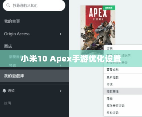 小米10 Apex手游优化设置与操作技巧全解析