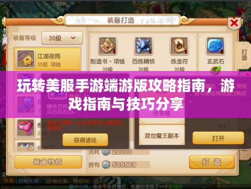 玩转美服手游端游版攻略指南，游戏指南与技巧分享