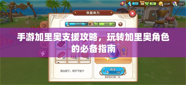 手游加里奥支援攻略，玩转加里奥角色的必备指南