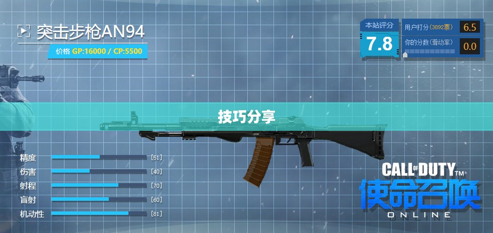 手游AN94玩法入门指南与技巧分享