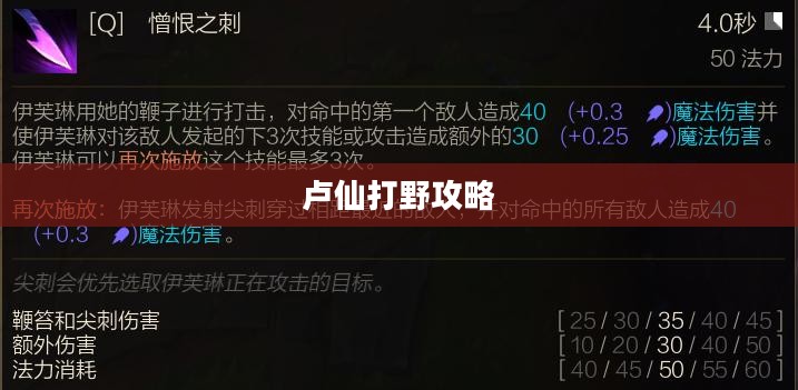 手游卢仙打野攻略，玩转卢仙打野技巧与策略