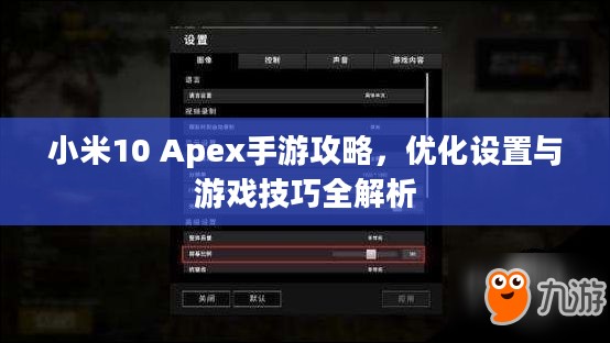 小米10 Apex手游攻略，优化设置与游戏技巧全解析
