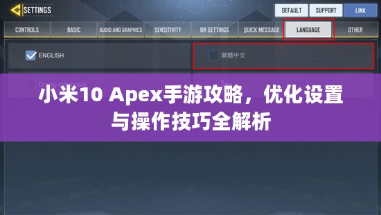 小米10 Apex手游攻略，优化设置与操作技巧全解析