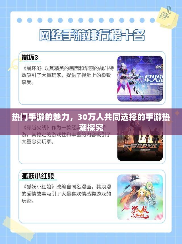 热门手游的魅力，30万人共同选择的手游热潮探究