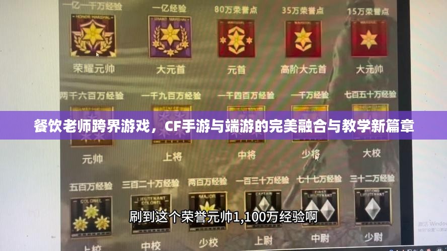 餐饮老师跨界游戏，CF手游与端游的完美融合与教学新篇章