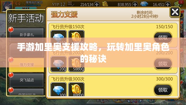 手游加里奥支援攻略，玩转加里奥角色的秘诀