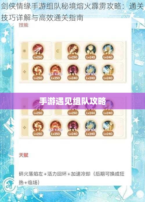 手游遇见组队攻略，策略与技巧分享
