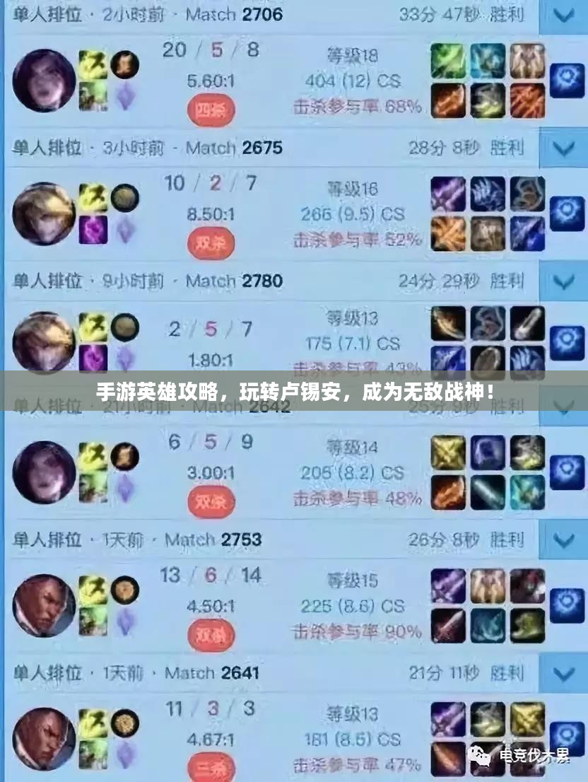 手游英雄攻略，玩转卢锡安，成为无敌战神！