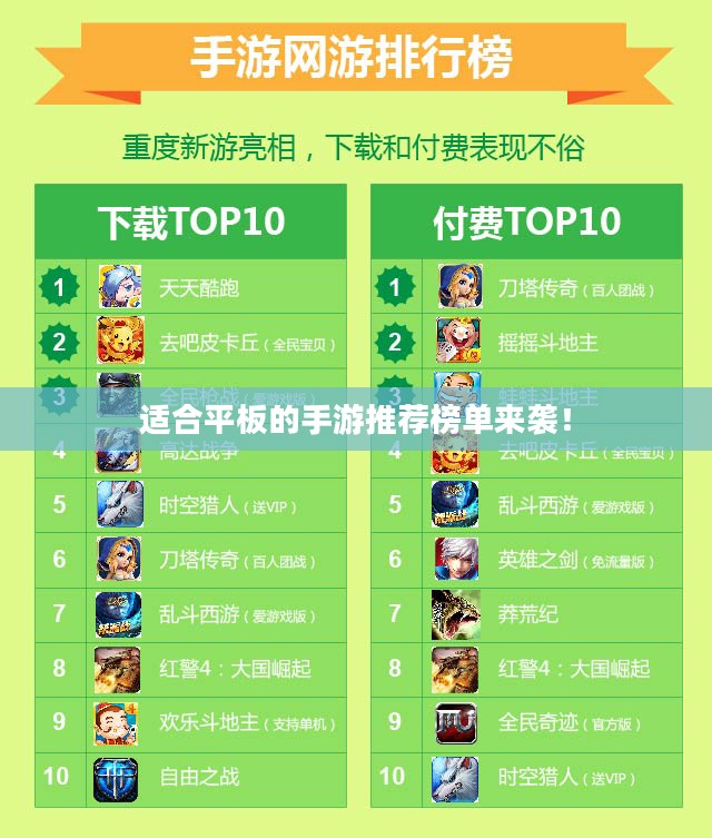 适合平板的手游推荐榜单来袭！